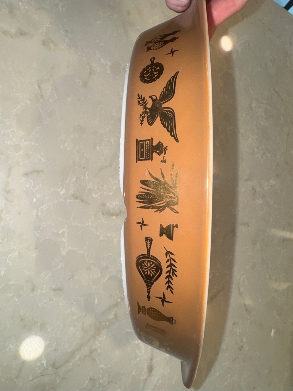 Pyrex Early American Divided Casserole Dish